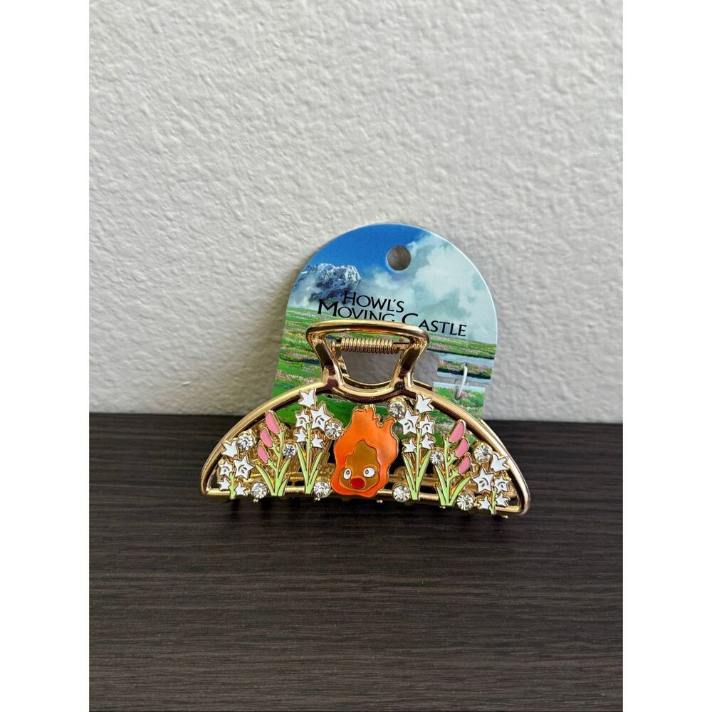 Studio Ghibli Howl's Moving Castle Calcifer Floral Hair Claw Clip